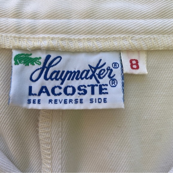 Lacoste Vintage Haymater Wide Leg White Trouser Pants Croc Emblem Late 70’s - Picture 3 of 10
